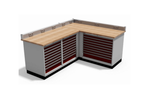 hoekopstelling voorzien van energiegoten