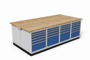 kasteneiland met 40 mm beuken werkblad