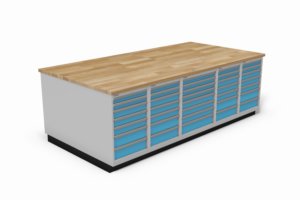 kasteneiland met 40 mm beuken werkblad